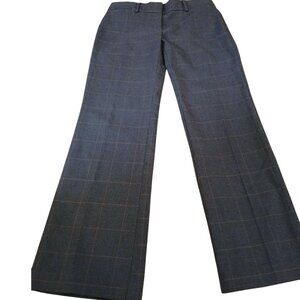 ANN TAYLOR LOFT Gray Plaid "Marisa" Mid-Rise Flare Leg Trousers 2P
